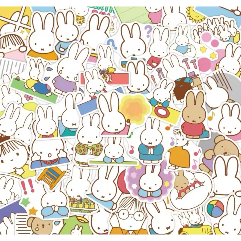 Cute Pastel Vinyl Miffy Sticker Set